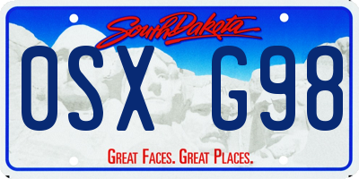 SD license plate 0SXG98