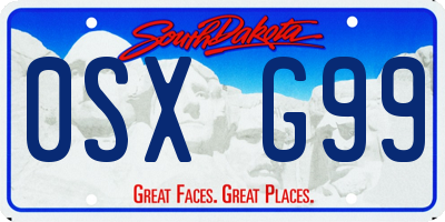 SD license plate 0SXG99
