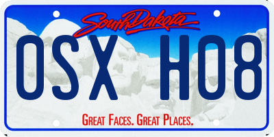 SD license plate 0SXH08