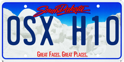 SD license plate 0SXH10