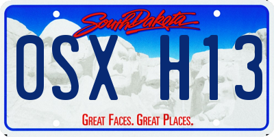 SD license plate 0SXH13