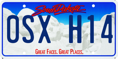 SD license plate 0SXH14