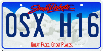 SD license plate 0SXH16