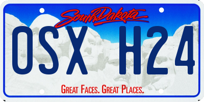 SD license plate 0SXH24