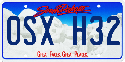 SD license plate 0SXH32