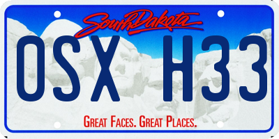 SD license plate 0SXH33