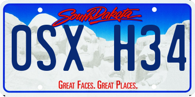 SD license plate 0SXH34