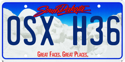 SD license plate 0SXH36