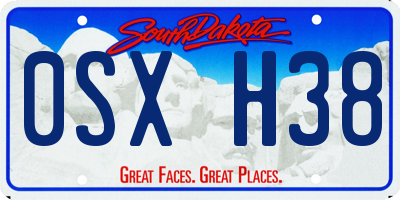 SD license plate 0SXH38