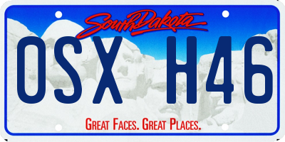 SD license plate 0SXH46