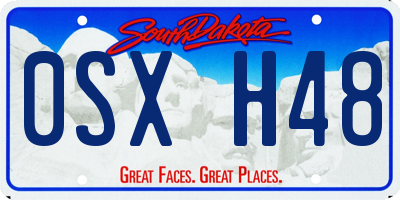 SD license plate 0SXH48