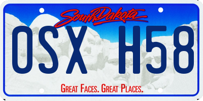 SD license plate 0SXH58
