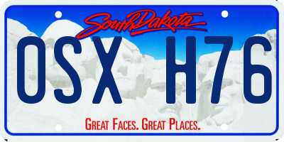 SD license plate 0SXH76