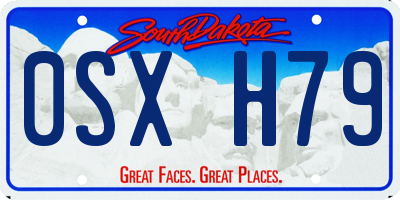 SD license plate 0SXH79