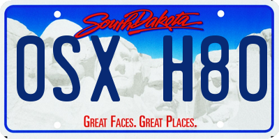 SD license plate 0SXH80