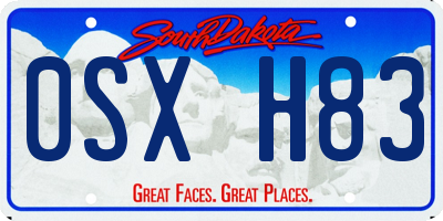SD license plate 0SXH83