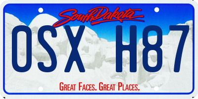 SD license plate 0SXH87