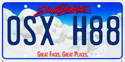 SD license plate 0SXH88