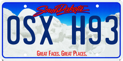 SD license plate 0SXH93