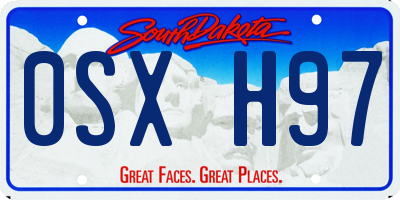 SD license plate 0SXH97