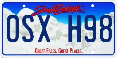 SD license plate 0SXH98