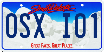 SD license plate 0SXI01