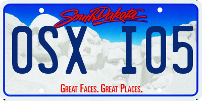 SD license plate 0SXI05
