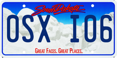 SD license plate 0SXI06