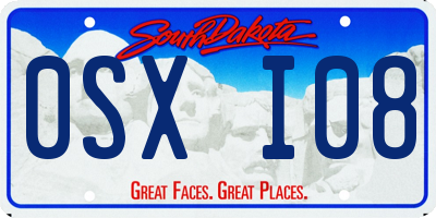 SD license plate 0SXI08