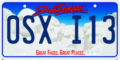 SD license plate 0SXI13
