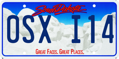 SD license plate 0SXI14