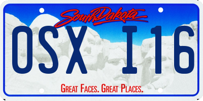 SD license plate 0SXI16