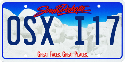 SD license plate 0SXI17