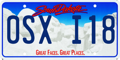SD license plate 0SXI18