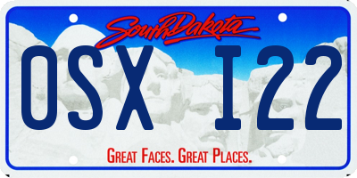 SD license plate 0SXI22