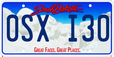 SD license plate 0SXI30