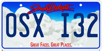 SD license plate 0SXI32
