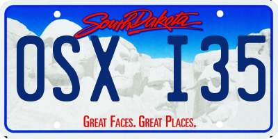 SD license plate 0SXI35