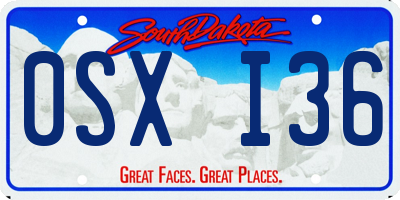 SD license plate 0SXI36