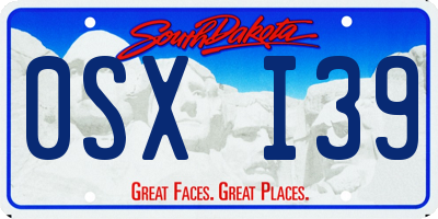 SD license plate 0SXI39