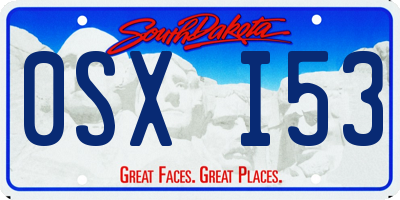 SD license plate 0SXI53