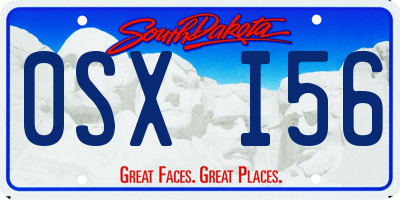SD license plate 0SXI56