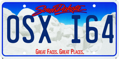 SD license plate 0SXI64