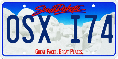 SD license plate 0SXI74