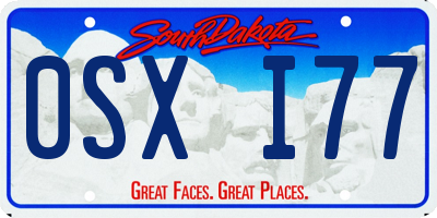 SD license plate 0SXI77