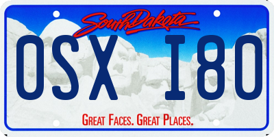 SD license plate 0SXI80