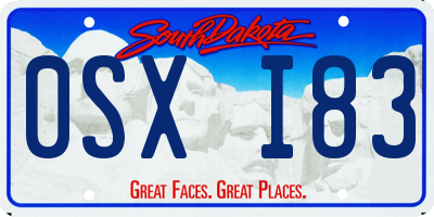 SD license plate 0SXI83