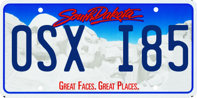 SD license plate 0SXI85