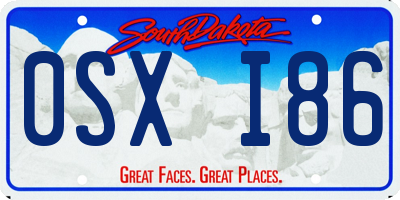 SD license plate 0SXI86
