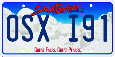 SD license plate 0SXI91